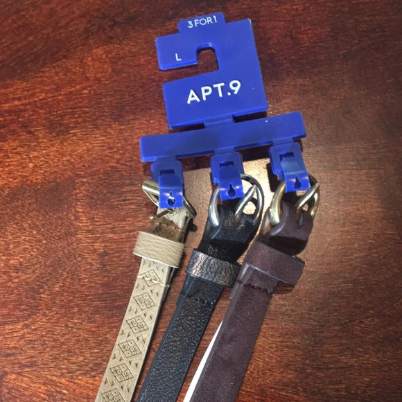 New* Apt. 9 Three for 1 Skinny‎ Belts - Picture 2 of 7